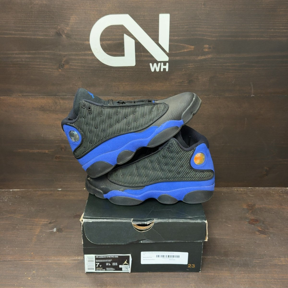 Jordan 13 Retro Black Hyper Royal (GS) - Image 1
