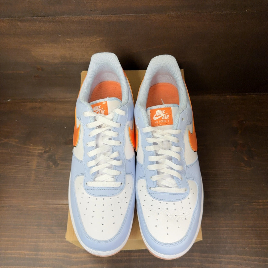 Nike Air Force 1 Low '07 Hydrogen Blue Orange Frost Size 13 (Pre-Owned) - Image 3