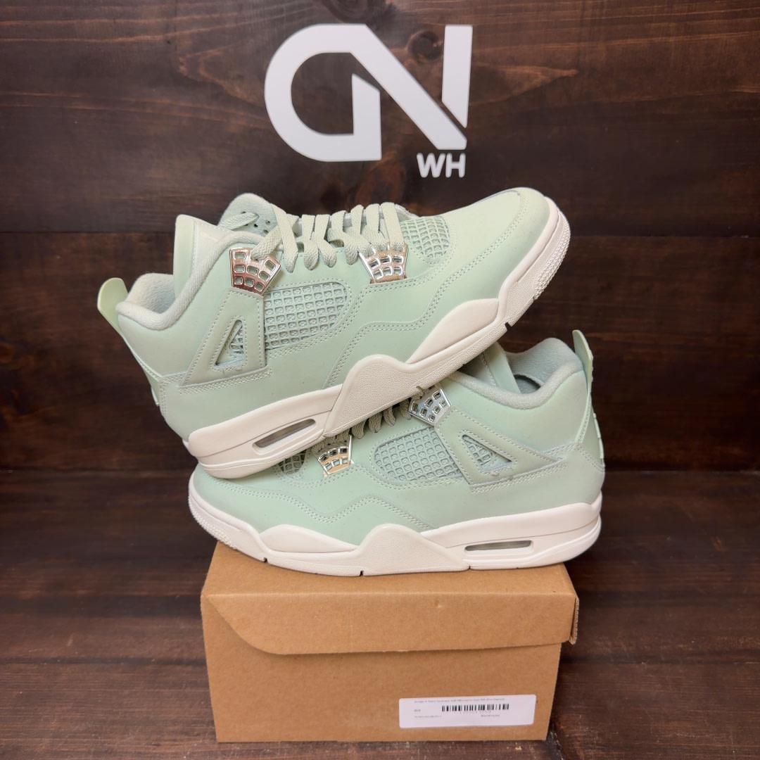 Jordan 4 Retro Seafoam Sail (Women's) Size 9W (Pre-Owned) - Image 1