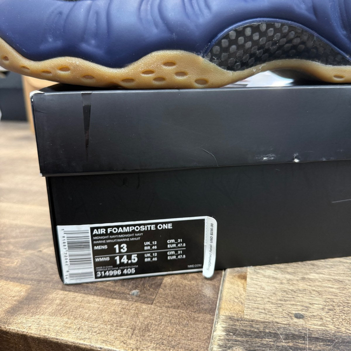 Nike Air Foamposite One Navy Gum Size 13 (Pre-Owned) - Image 6