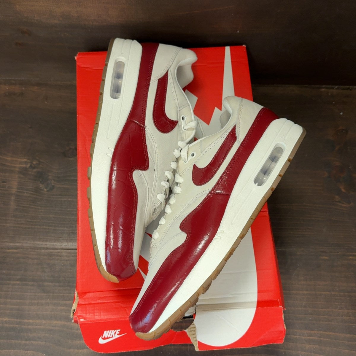 Nike Air Max 1 LX Team Red (Women's) Size 12.5W (Pre-Owned) - Image 2
