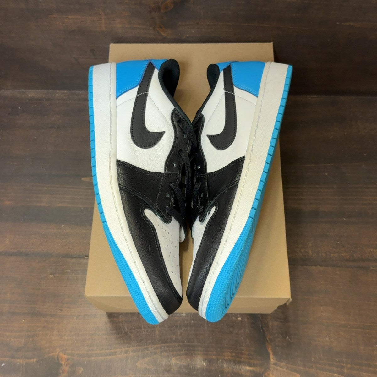 Jordan 1 Retro Low OG Black Dark Powder Blue Size 12 (Pre-Owned) - Image 2