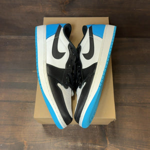 Jordan 1 Retro Low OG Black Dark Powder Blue Size 12 (Pre-Owned) - Image 2