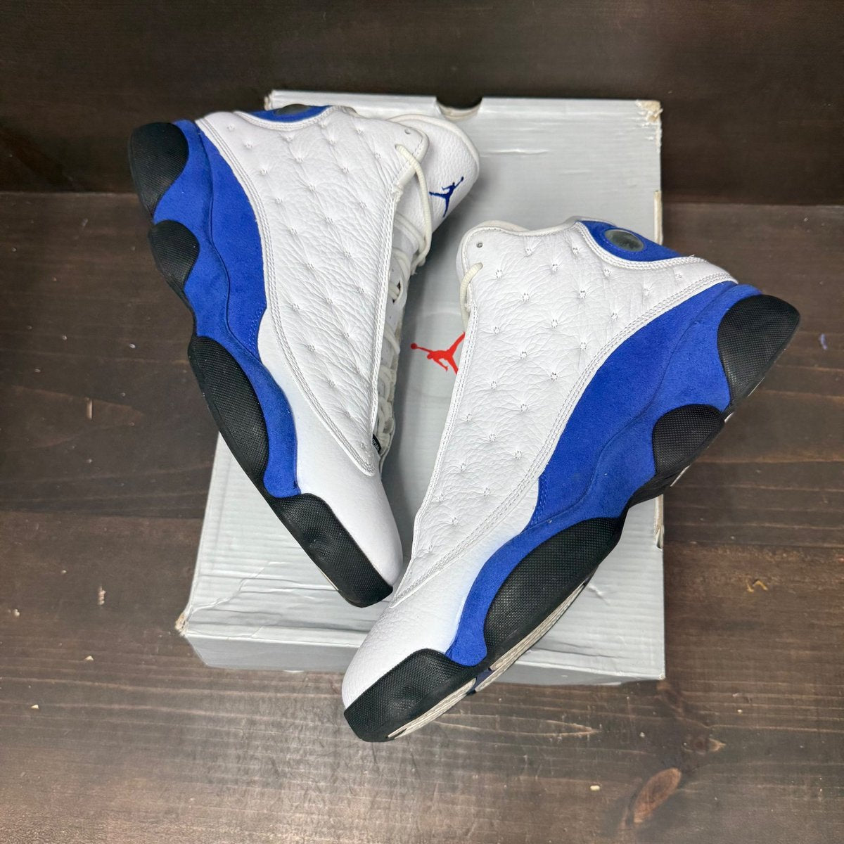 Jordan 13 Retro White Hyper Royal Black Size 12 (Pre-Owned) - tag