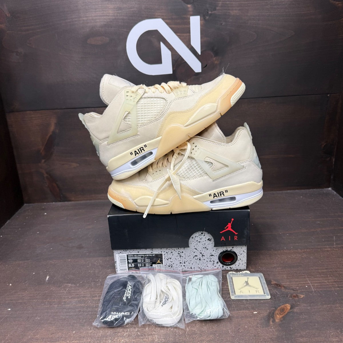 Jordan 4 Retro Off-White Sail (Women's) - Image 1