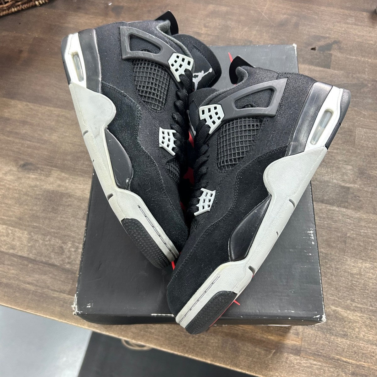 Jordan 4 Retro SE Black Canvas Size 10.5 (Pre-Owned) - Image 1