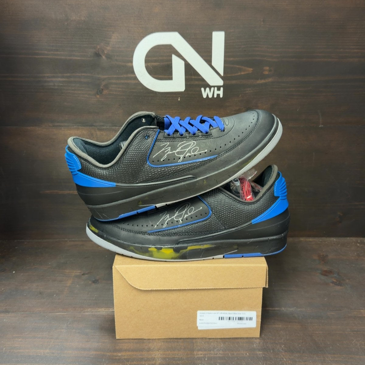 Jordan 2 Retro Low SP Off-White Black Blue Size 12.5 - Image 1