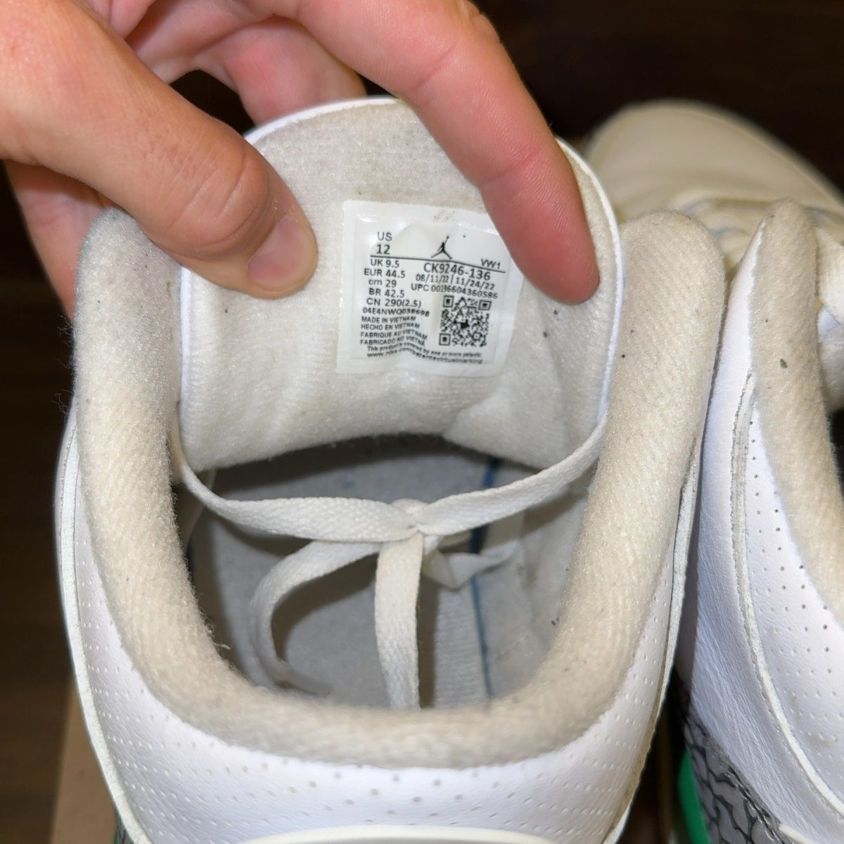 Jordan 3 Retro Lucky Green (Women's) Size 12W (Pre-Owned) - Image 7