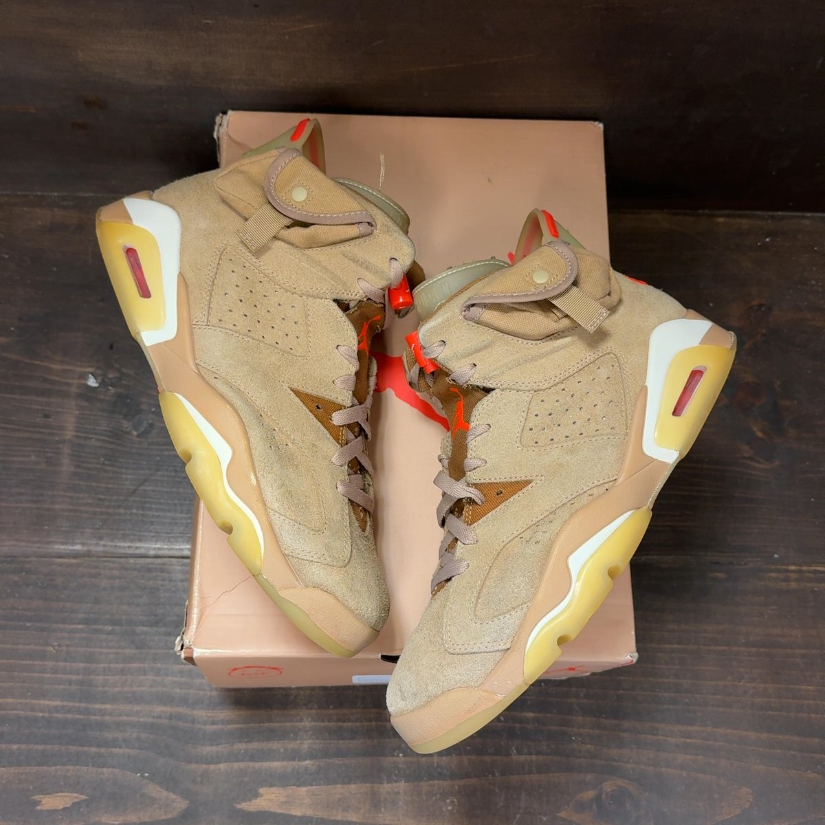 Jordan 6 Retro Travis Scott British Khaki Size 9 (Pre-Owned) - back