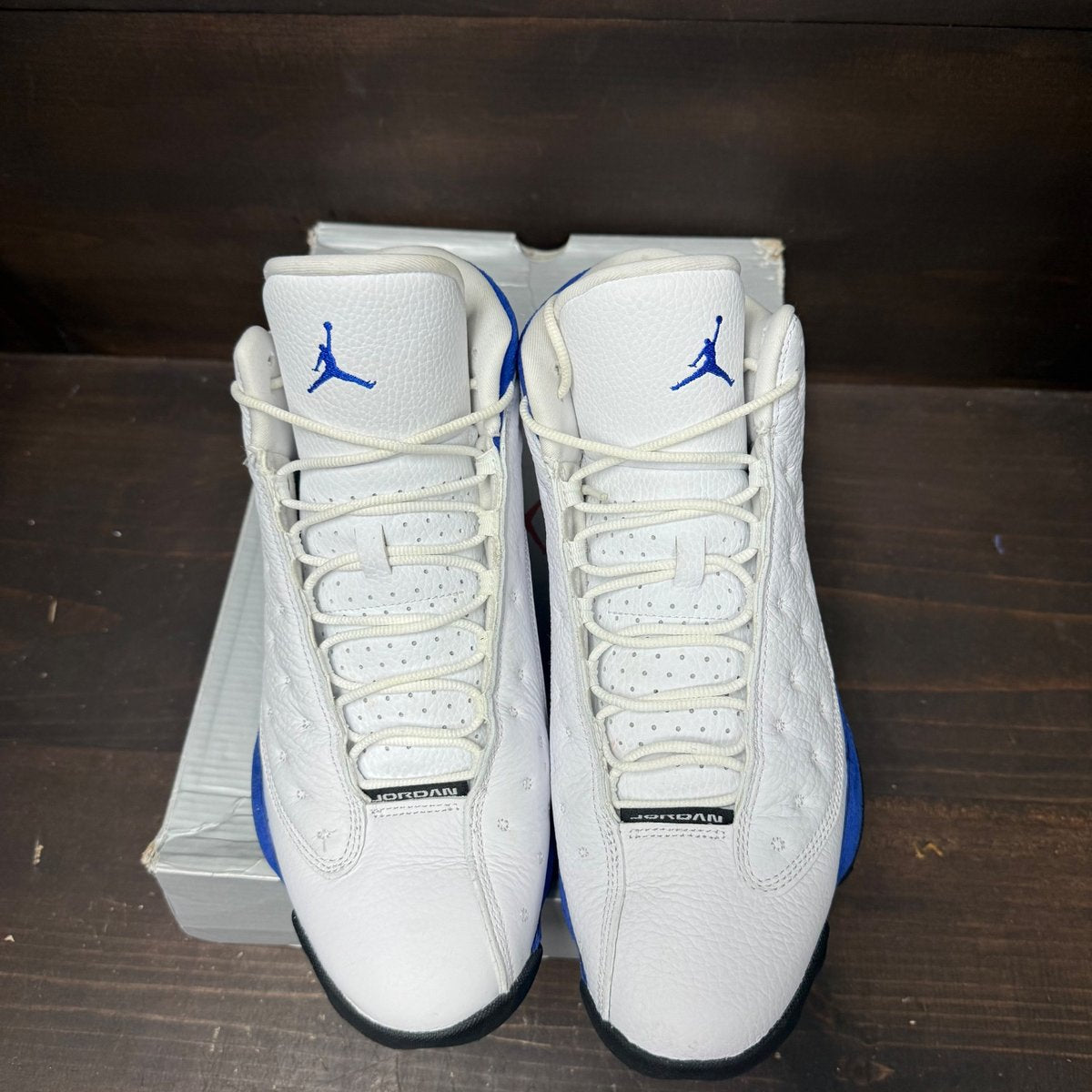 Jordan 13 Retro White Hyper Royal Black Size 12 (Pre-Owned) - back