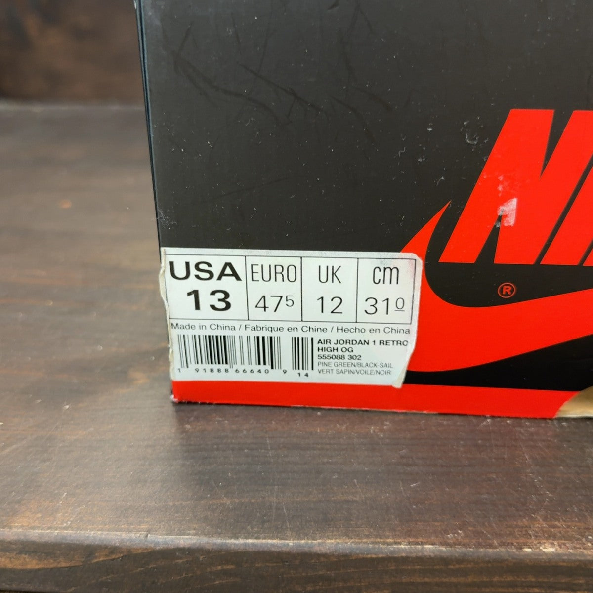 Jordan 1 Retro High Pine Green Size 13 (Pre-Owned)