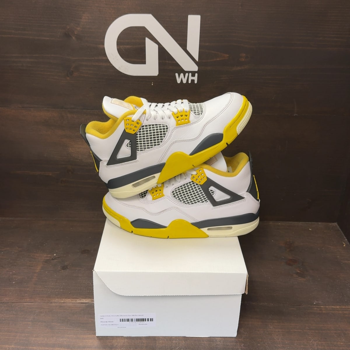 Jordan 4 Retro Vivid Sulfur (Women's) Size 9W (Pre-Owned) - front