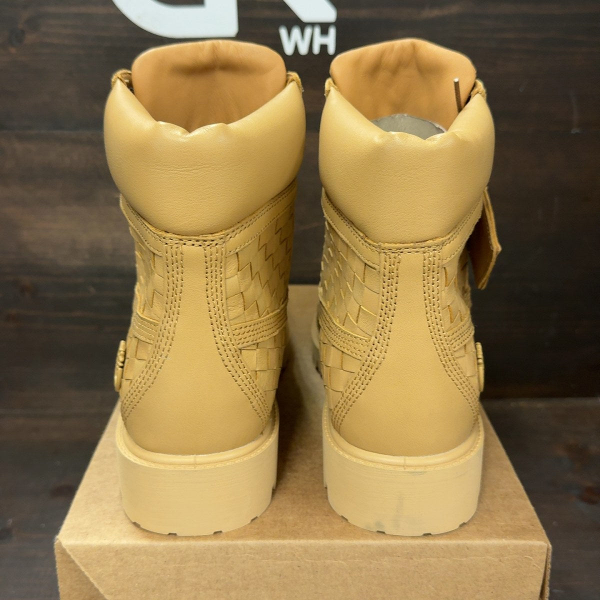 Timberland 6 Inch Premium Boot 'Woven Medium Beige Full Grain' Size 7.5 (Pre-Owned) - Image 6