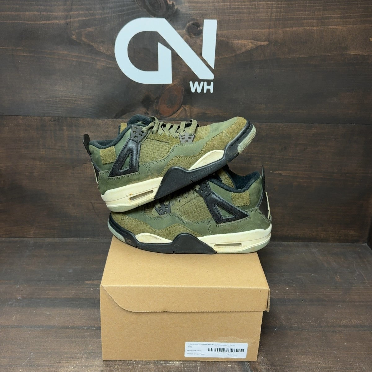 Jordan 4 Retro SE Craft Medium Olive (GS) Size 5.5Y (Pre-Owned) - Image 1