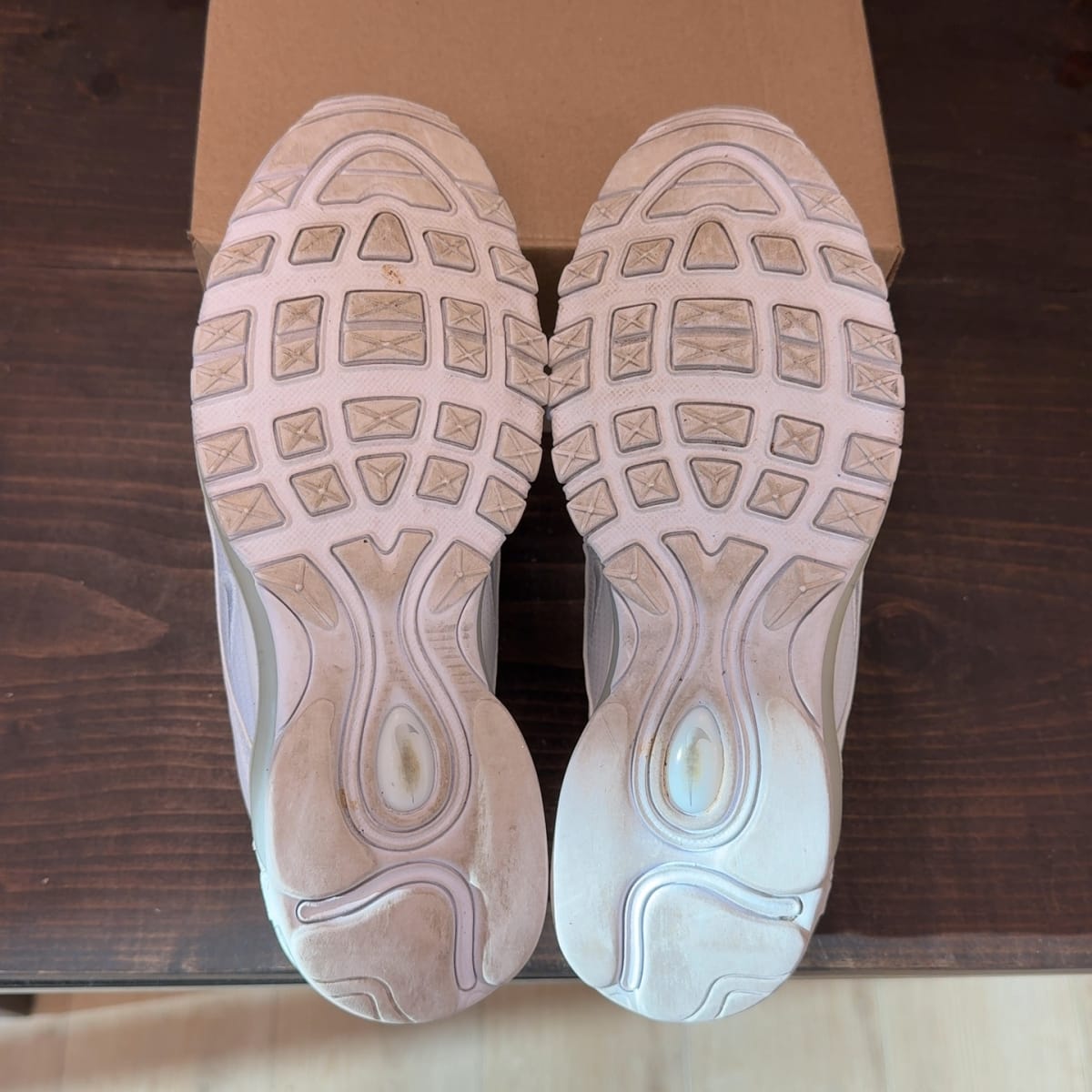 Nike Air Max 97 White Metallic Silver (GS) Size 6.5Y (Pre-Owned) - aux