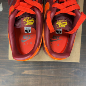 Nike Air Force 1 Low Patent Leather Dark Team Red Safety Orange Size 7.5 (Pre-Owned) - Image 6
