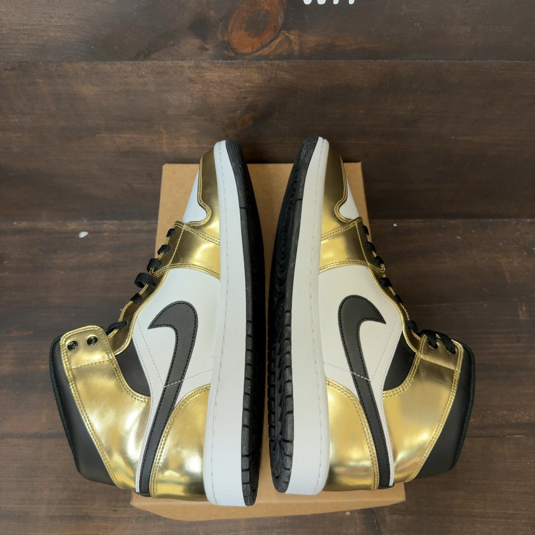 Jordan 1 Mid Metallic Gold Black White Size 12 (Pre-Owned) - Image 5