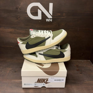 Jordan 1 Retro Low OG SP Travis Scott Medium Olive Size 10.5 (Pre-Owned) - front