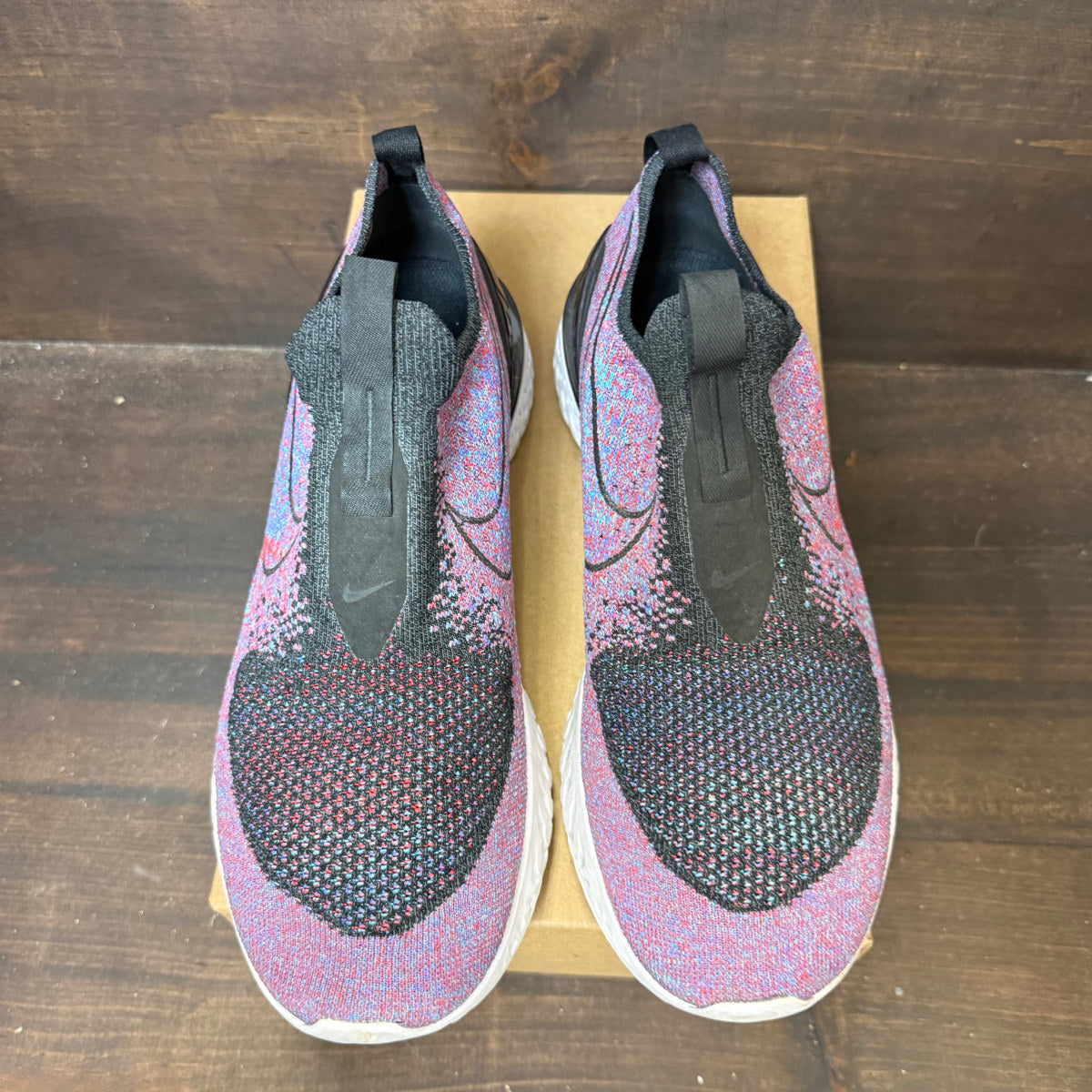 Nike Epic React Moc Flyknit Black University Red Hyper Jade Size 12.5 (Pre-Owned) - Image 2