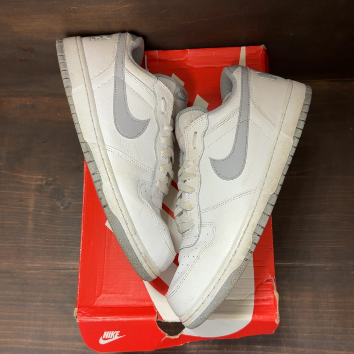 Nike Big Nike Low White Wolf Grey Size 10.5 (Pre-Owned) - back