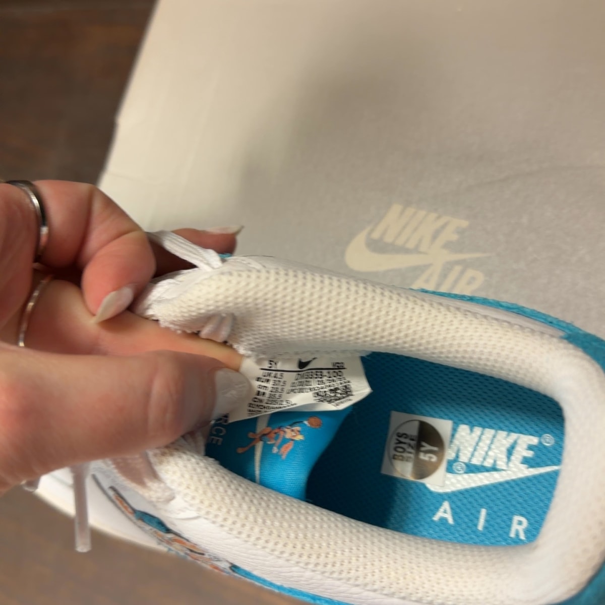 Nike Air Force 1 Low Hare Space Jam (GS) Size 5Y (Pre-Owned) - aux