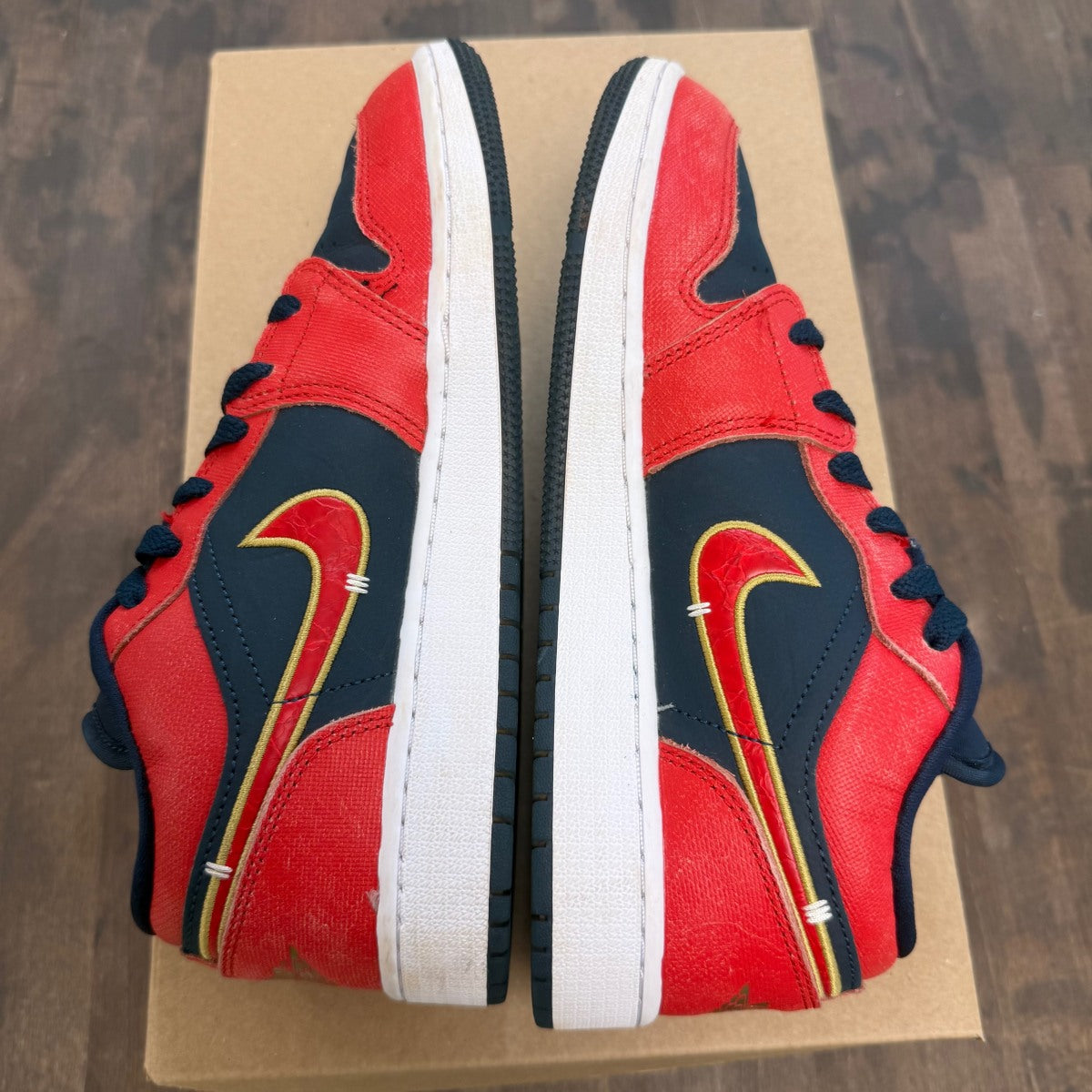 Jordan 1 Low Armory Navy Sport Red (GS) Size 5Y (Pre-Owned) - Image 3