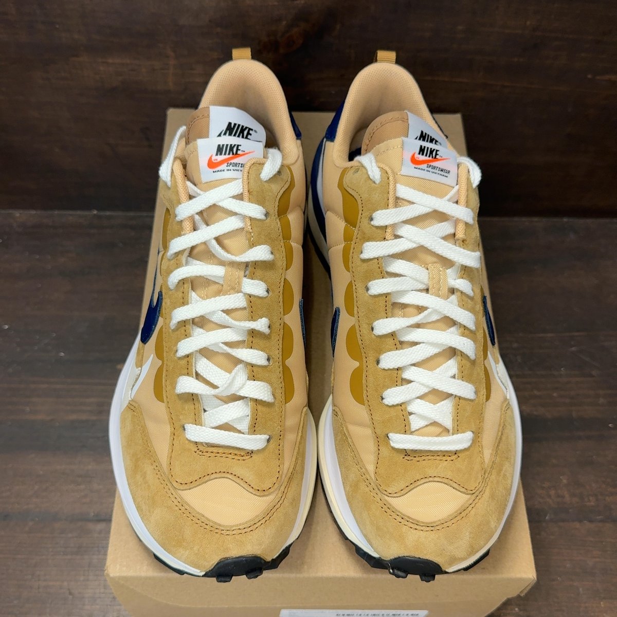 Nike Vaporwaffle sacai Sesame Blue Void Size 8.5 - tag