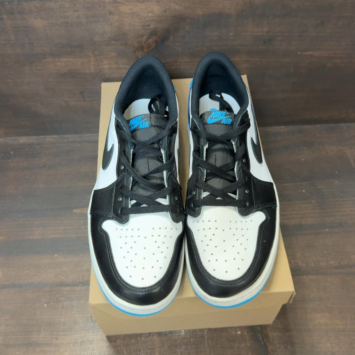 Jordan 1 Retro Low OG Black Dark Powder Blue Size 12 (Pre-Owned) - Image 3