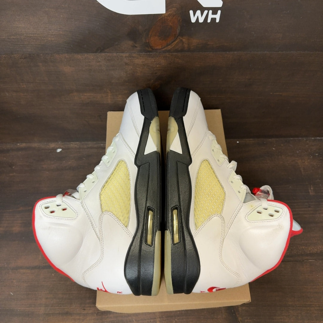 Jordan 5 Retro Fire Red Silver Tongue (2020) Size 12 (Pre-Owned) - Image 5