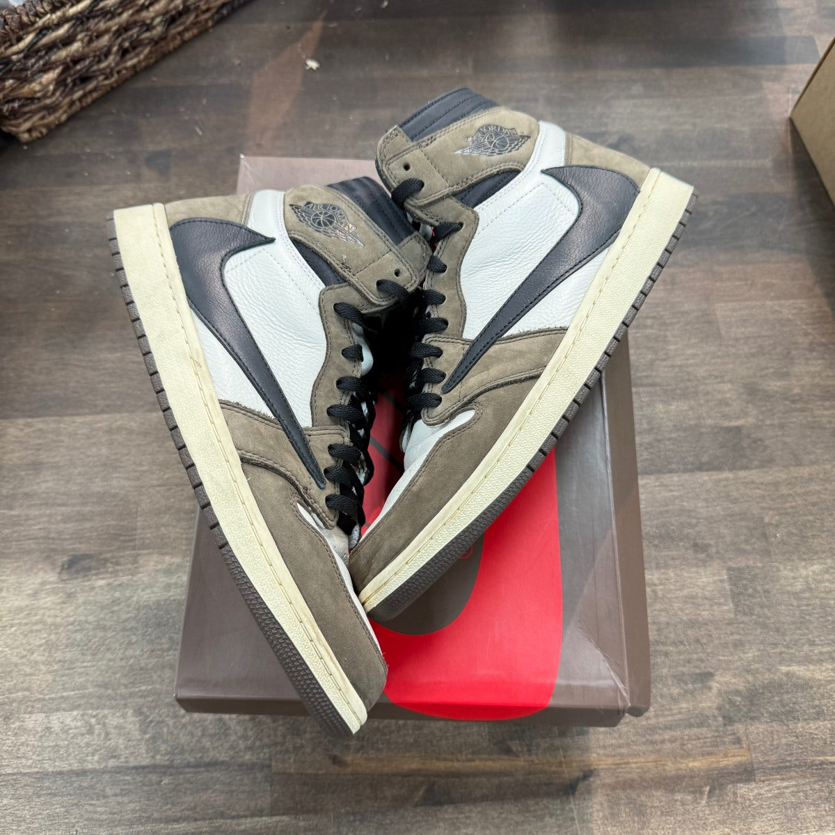 Jordan 1 Retro High OG SP Travis Scott Mocha Size 12 (Pre-Owned) - Image 1