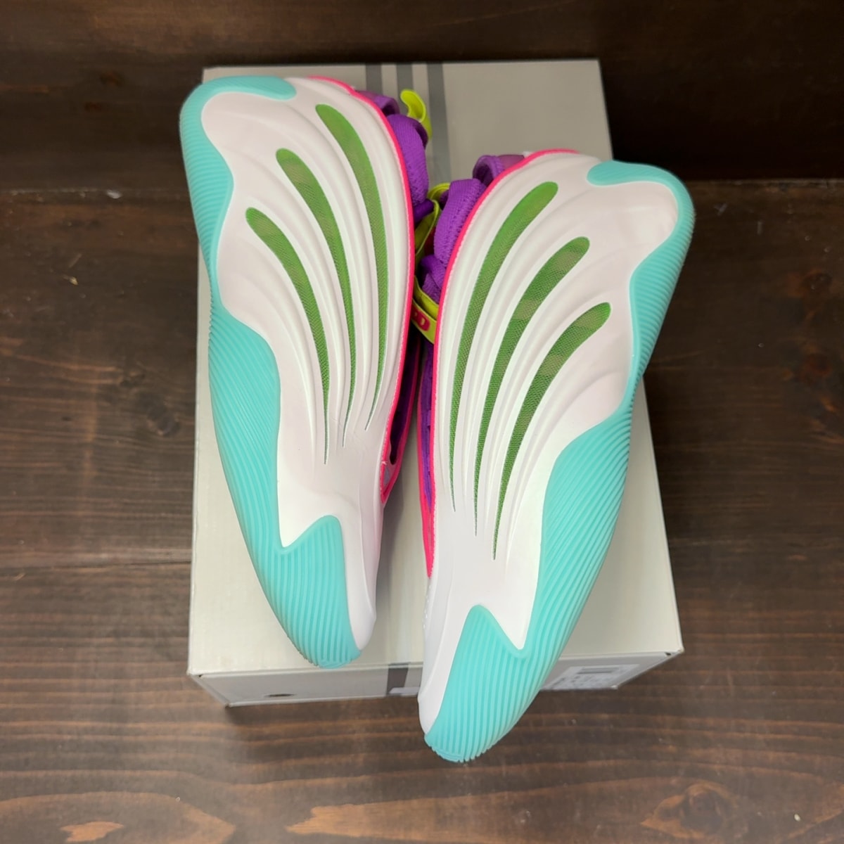 adidas Harden Vol. 9 Jalen Williams White Lucid Lime Pink - Image 2