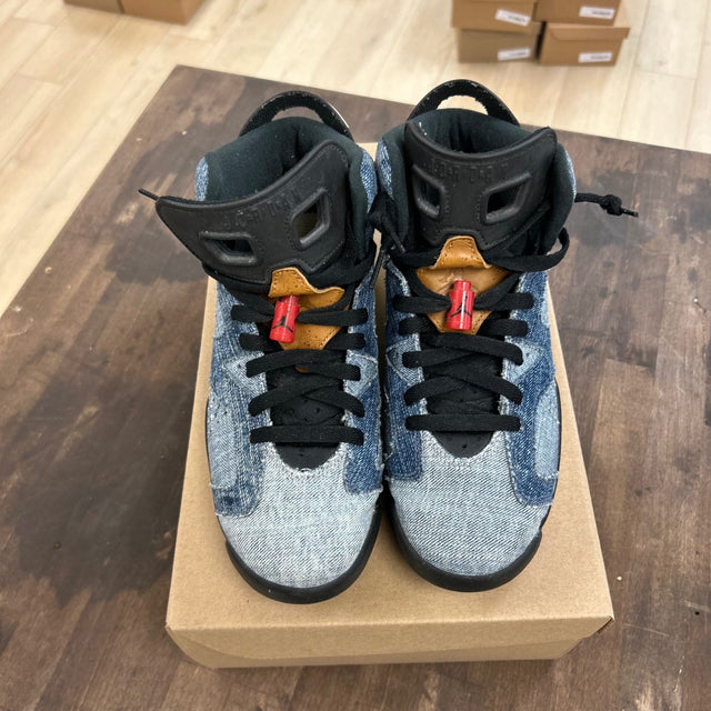 Jordan 6 Retro Washed Denim (GS) Size 6.5Y (Pre-Owned) - Image 2