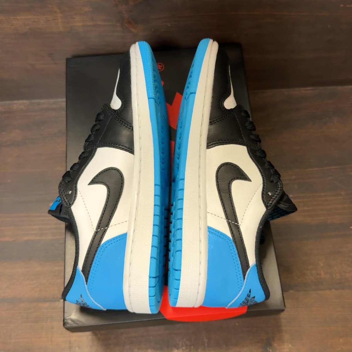 Jordan 1 Retro Low OG Black Dark Powder Blue (Women's) - Image 6