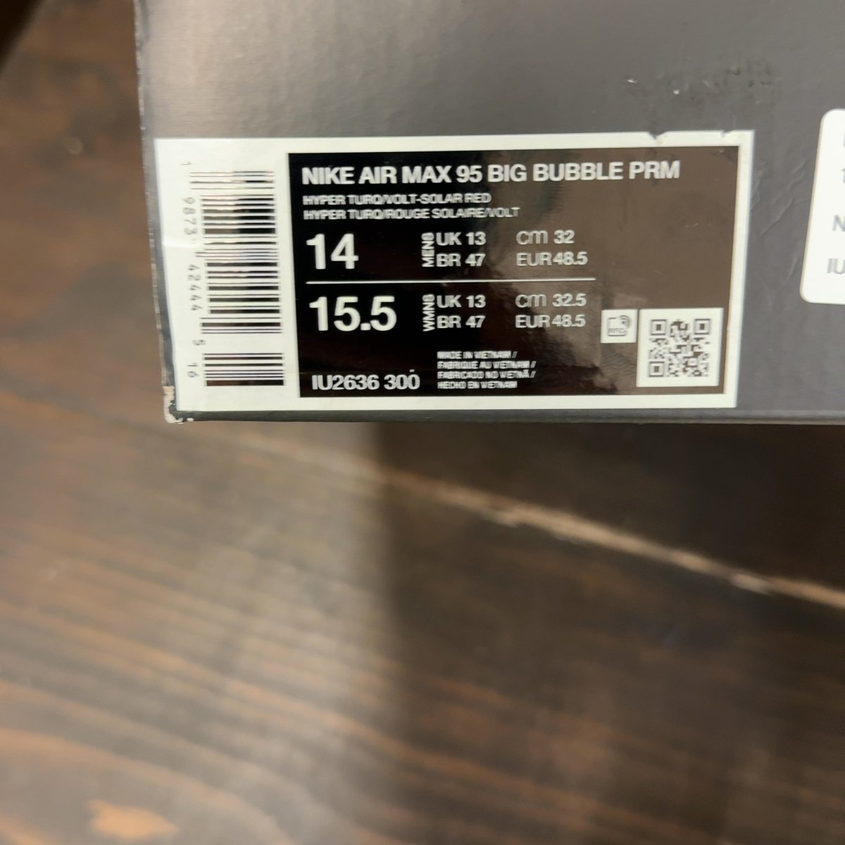 Nike Air Max 95 OG Big Bubble Greedy (2026) Size 14 - aux