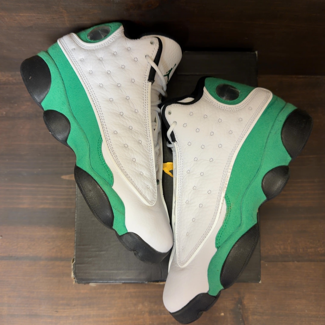 Jordan 13 Retro White Lucky Green (GS) - Image 2