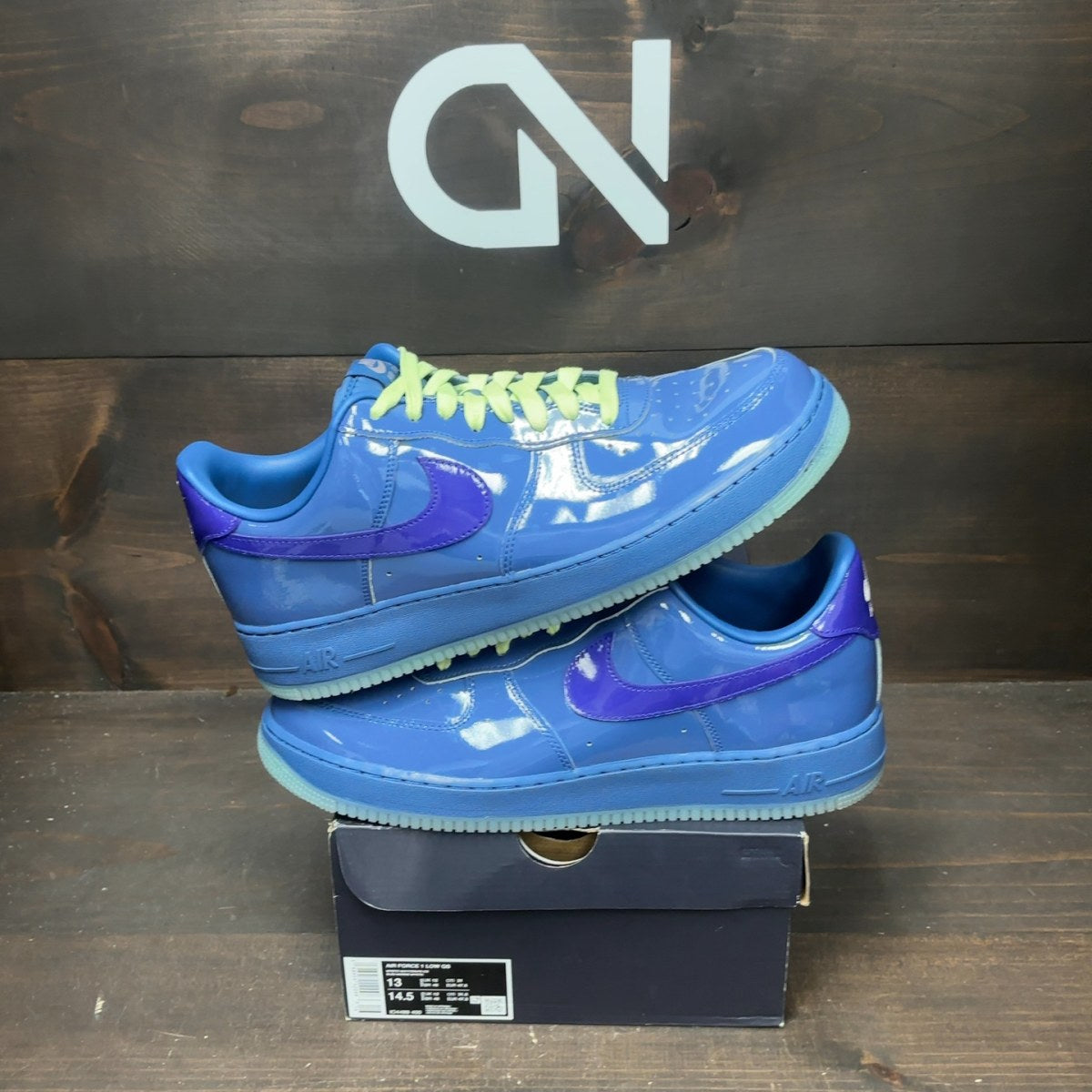 Nike Air Force 1 Low Patent Leather Mystic Navy Grape Ice - Image 1