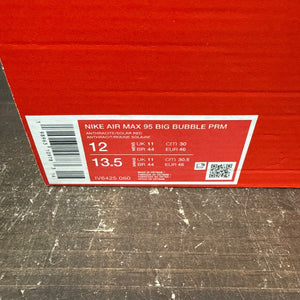 Nike Air Max 95 OG Big Bubble Reverse Solar Red Size 12 - aux