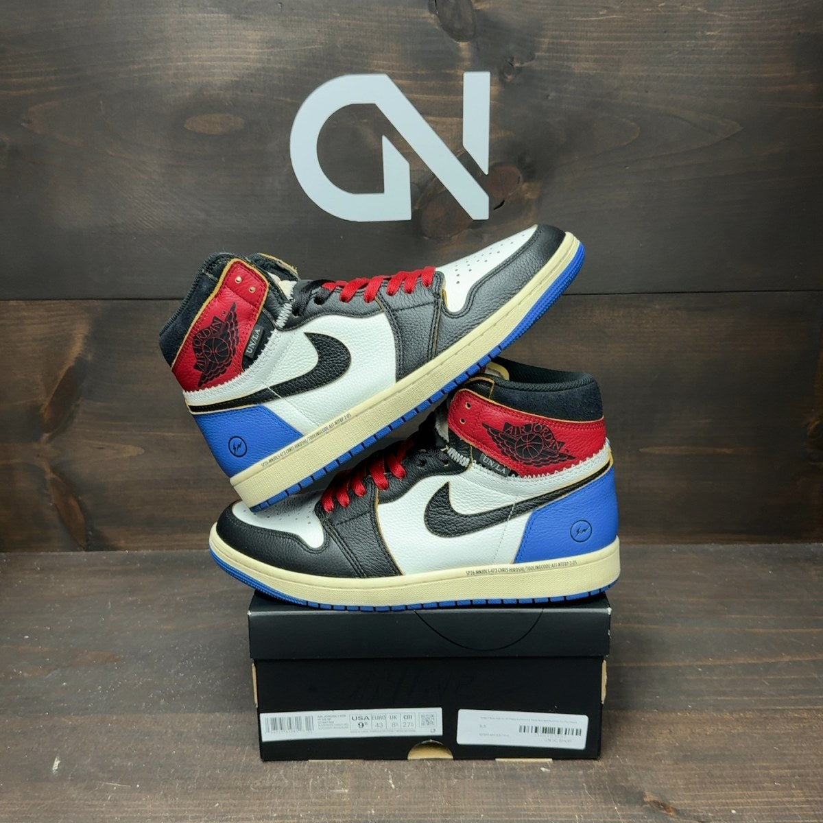 Jordan 1 Retro High OG SP Fragment x Union LA Varsity Red Sport Royal - Image 1