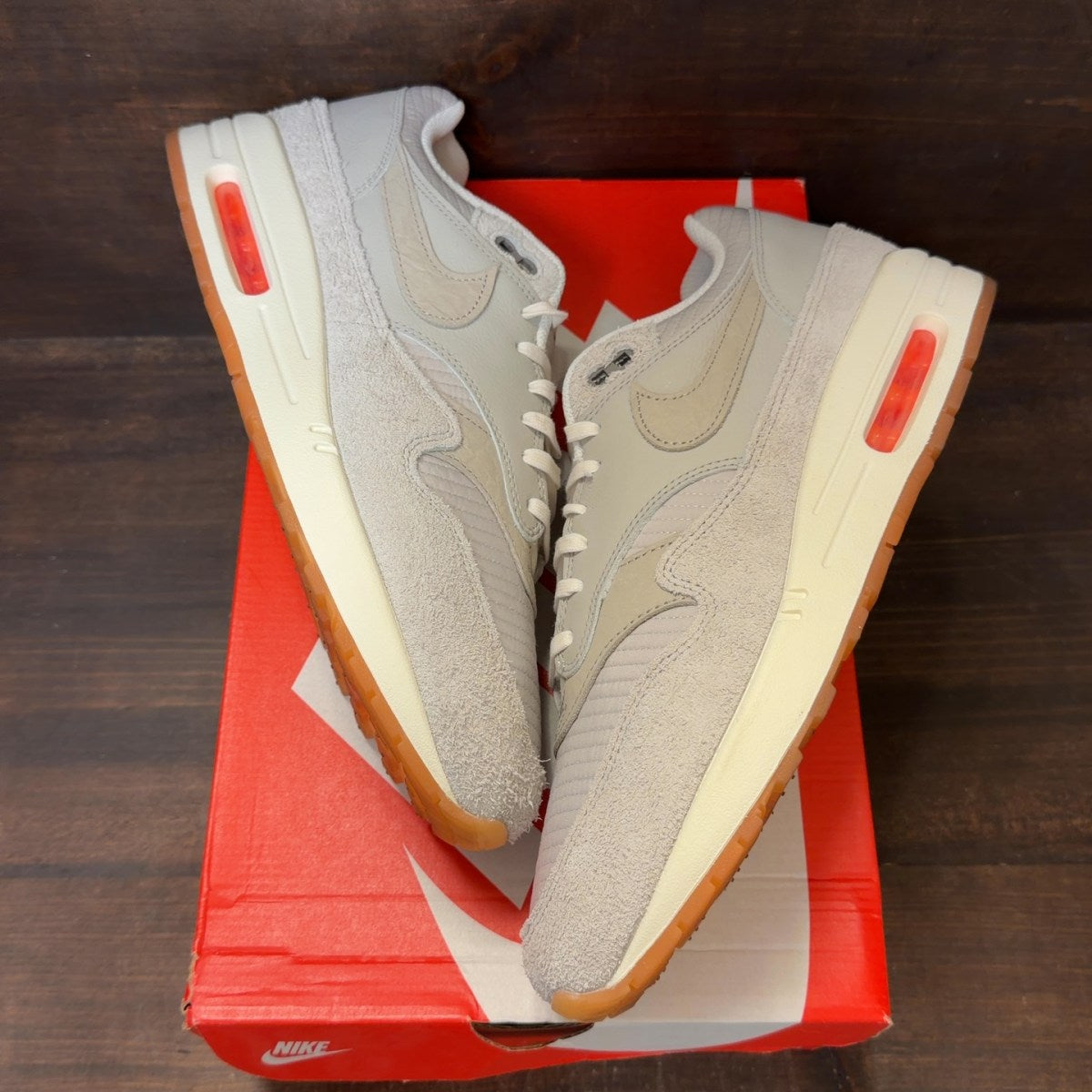 Nike Air Max 1 PRM Light Iron Ore Total Orange - Image 2