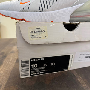 Nike Air Max 270 White Black Total Orange - Image 6