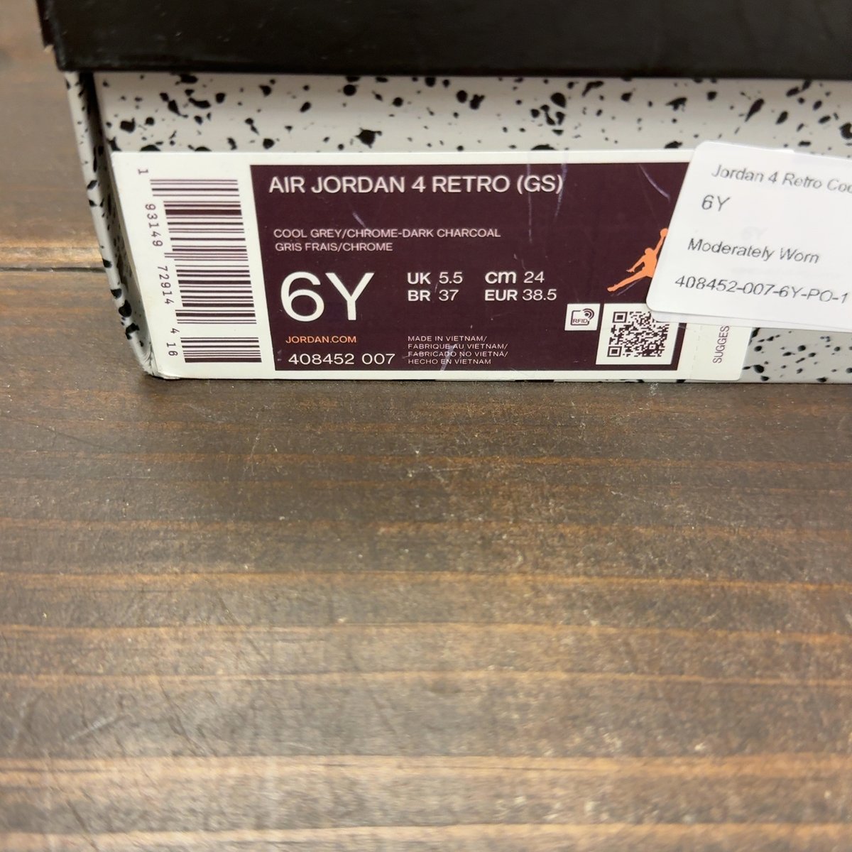 Jordan 4 Retro Cool Grey (2019) (GS) Size 6Y (Pre-Owned) - aux