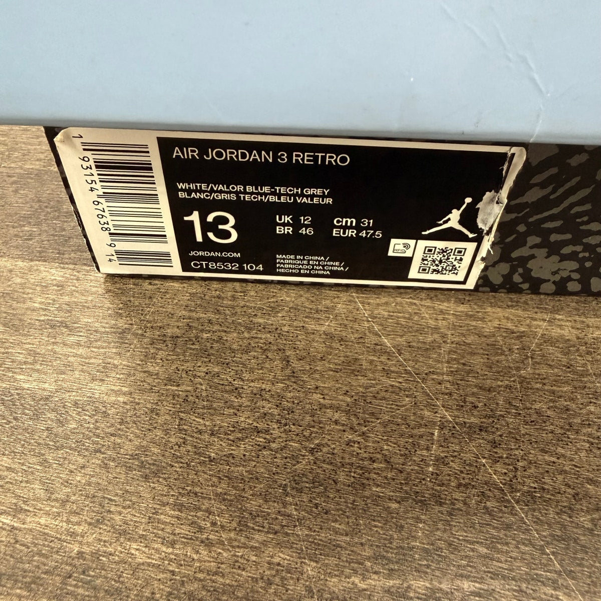 Jordan 3 Retro UNC (2020) Size 13 (Pre-Owned) - Image 6
