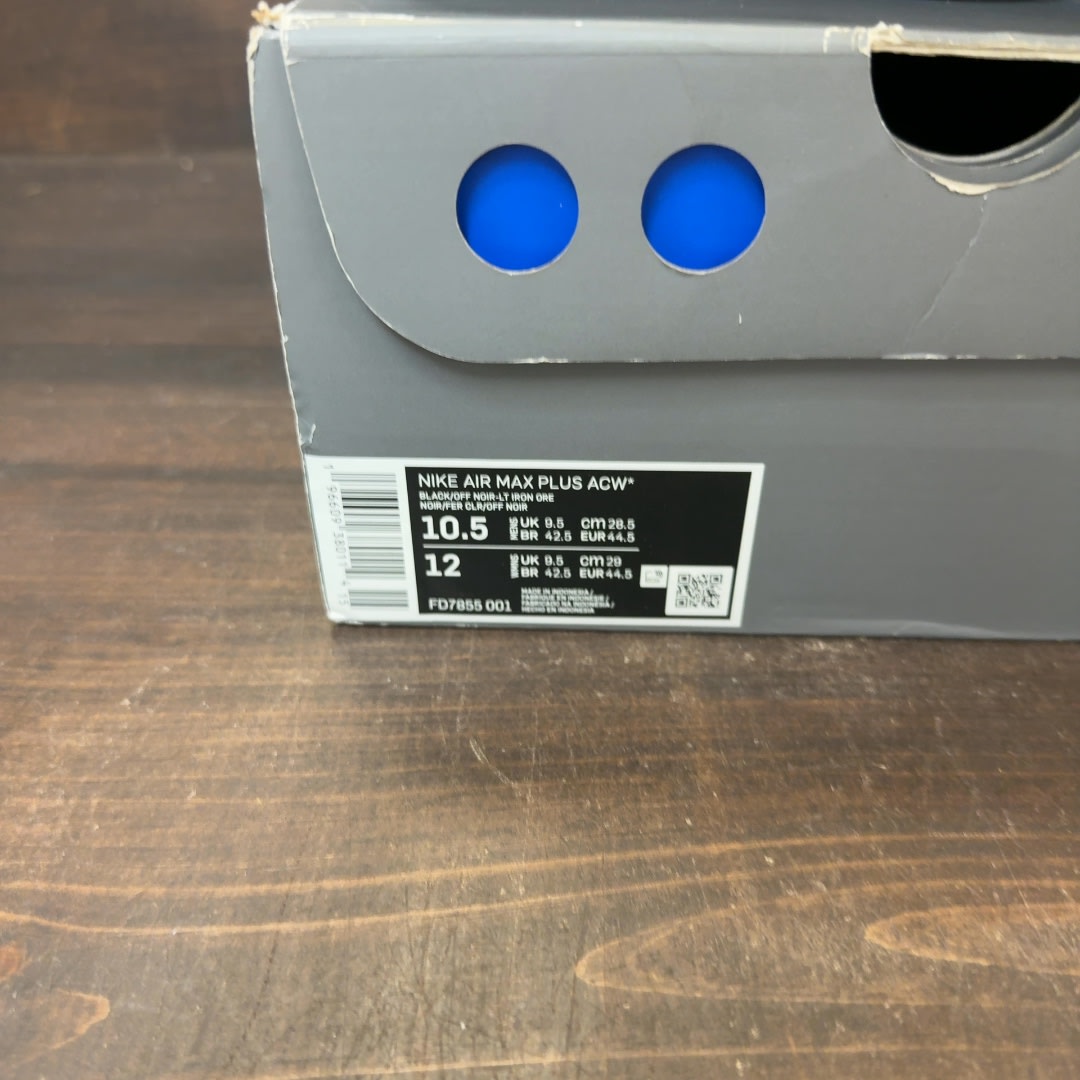 Nike Air Max Plus A-COLD-WALL Black Size 10.5 (Pre-Owned)