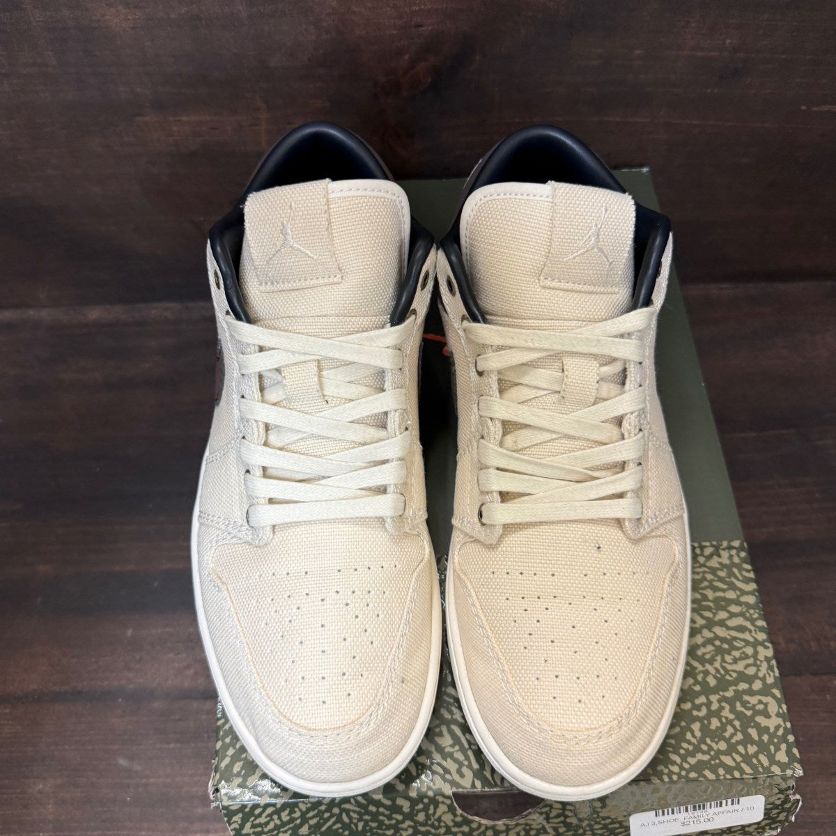 Jordan 1 Low Premium Pale Ivory Off Noir Baroque Brown Size 10 (Pre-Owned) - Image 2