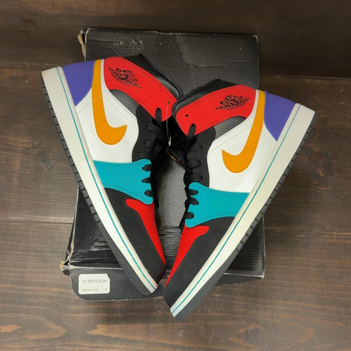 Jordan 1 Mid Bred Multi-Color Size 12 (Pre-Owned) - back