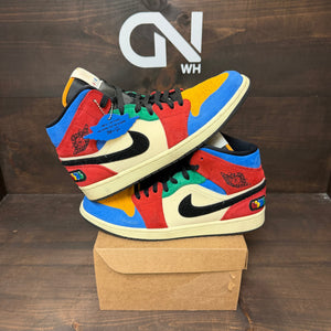 Jordan 1 Mid SE Fearless Blue the Great Size 11 (Pre-Owned) - Image 1