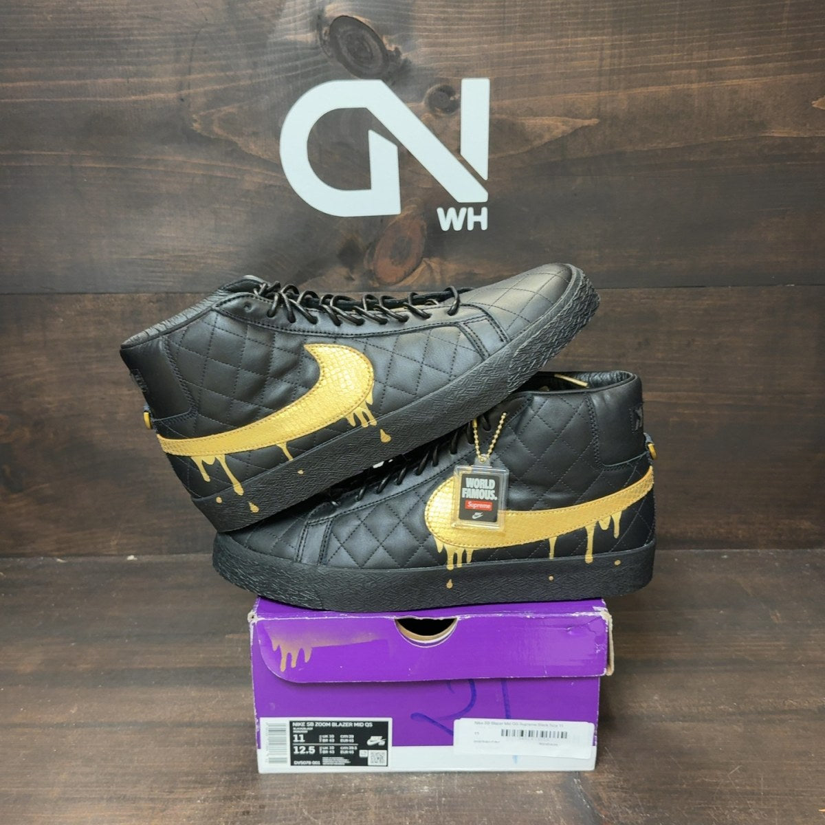 Nike SB Blazer Mid QS Supreme Black Size 11 - Image 1