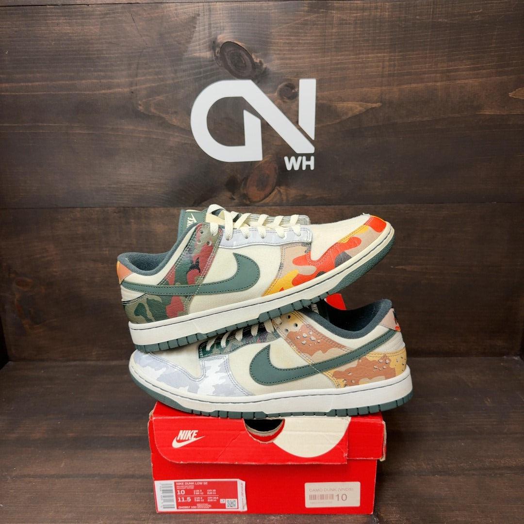 Nike Dunk Low SE Sail Multi-Camo Size 10 (Pre-Owned)