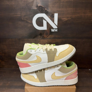 Jordan 1 Low Pastel Grind Vivid Green (GS) Size 7Y (Pre-Owned) - Image 1