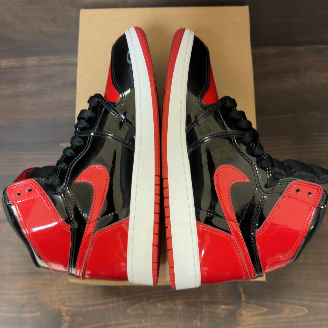 Jordan 1 Retro High OG Patent Bred (GS) Size 7Y (Pre-Owned) - Image 5